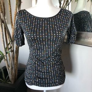 ANTHRO WESTON WEAR Polka Dot Short Sleeve Shirt S